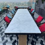 long white marble table