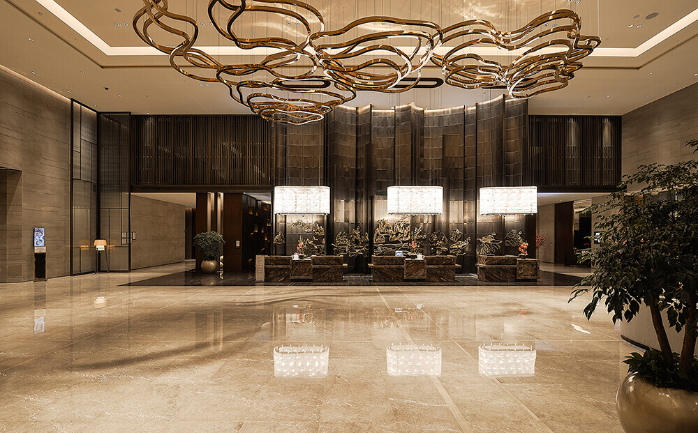 luxurious hotel lobby